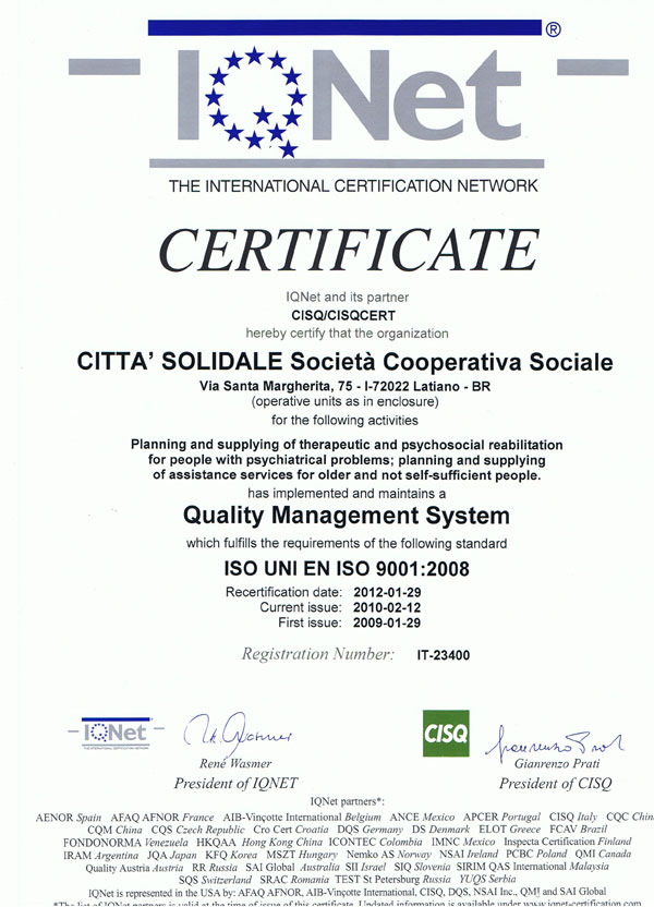 Certificazione IQNet