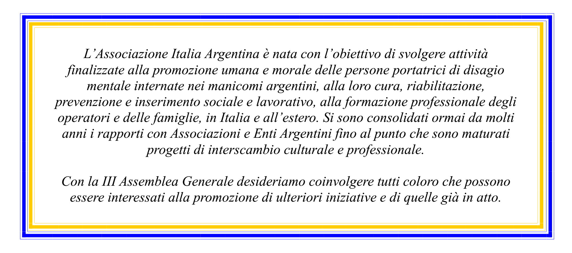 invito III assemblea Associazione Italia Argentina